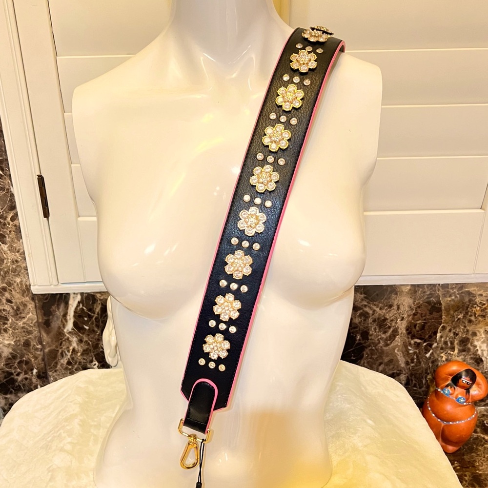 NWT-Nicole Lee-Bejeweled Purse Shoulder Strap-“Flower Stone”